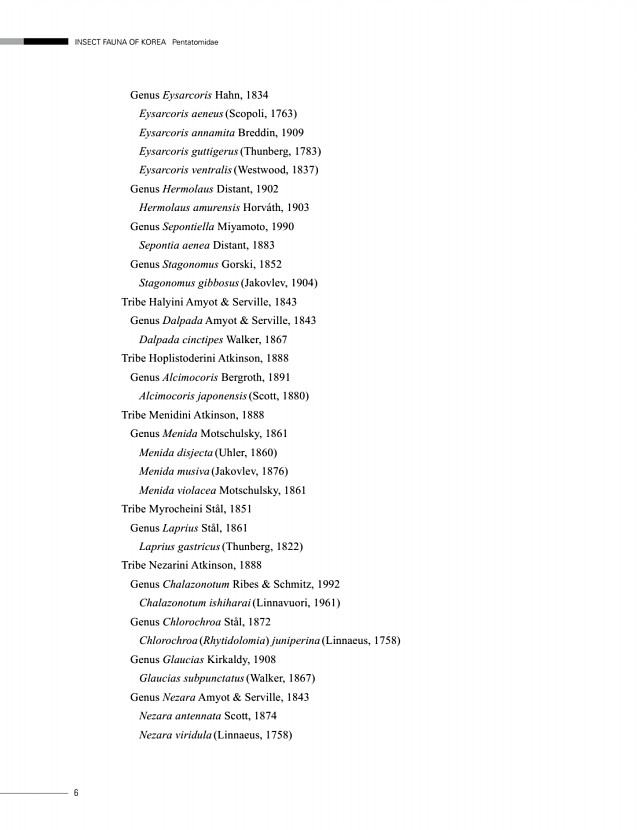Insect Fauna of Korea, vol. 9 no.8, Pentatomidae_Arthropoda: Insecta: Hemiptera